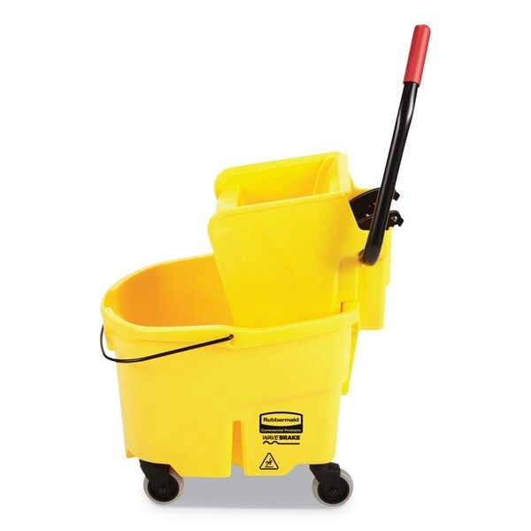 Rubbermaid Commercial 26 qt Mop Bucket and Wringer Combination, Yellow, Plastic