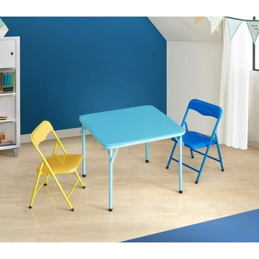 Little Nest 3 Piece Blue Table And Chair Set