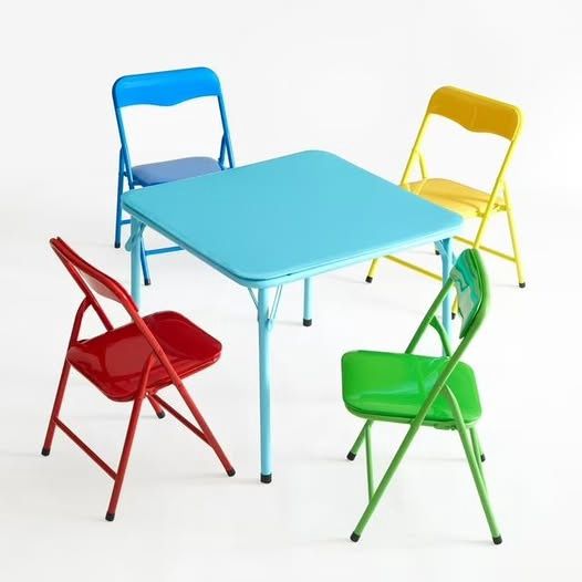 Little Nest 5 Piece Blue Table And Chair Set