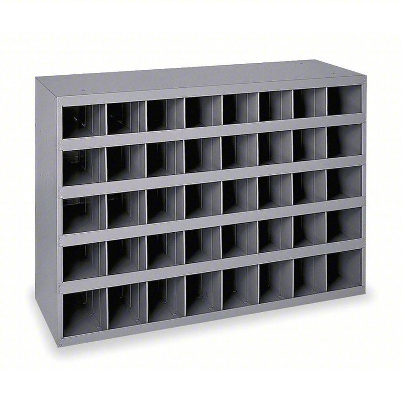 DURHAM MFG Pigeonhole Bin Unit: 34 in x 11 15/16 in x 24 in, 40 Compartments, Gray, Steel 3w126