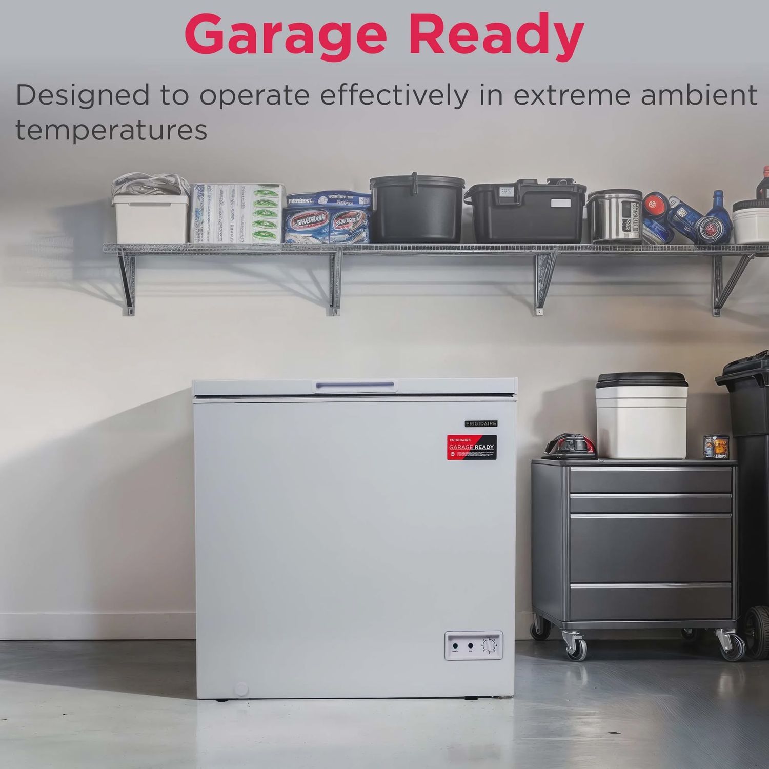 Frigidaire 7.0 Cu. ft. Chest Freezer, EFRF7003, White garage ready scratch and dent