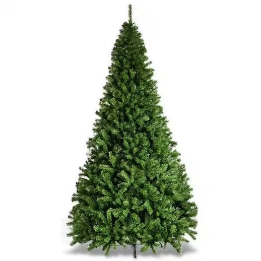 Costway 9 ft. Unlit PVC Slim Pencil Artificial Christmas Tree with Solid Metal Legs in Green