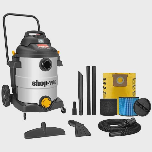 Shop Vac 12 Gallon Wet/Dry Vacuum 6.5 Peak HP Contractor Series Stainless Steel with SVX2 Motor Technology   9627706