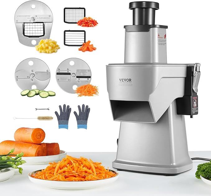 VEVOR Electric Vegetable Slicer, 4 in 1 Multifunctional Food Cutter