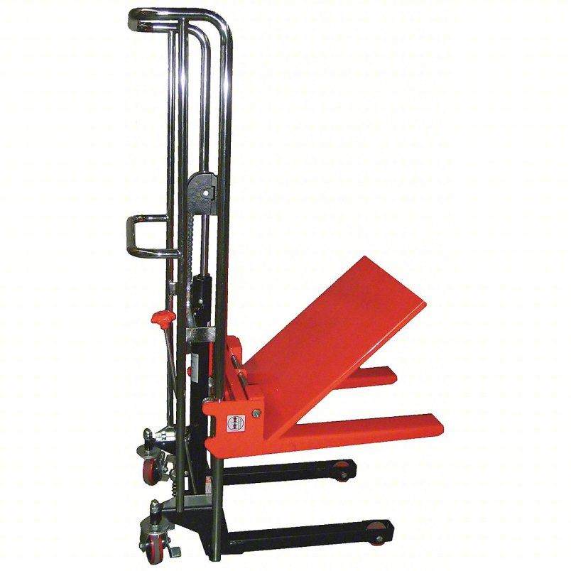 Dayton Manual Lift, Manual Push Platform Lift, 880 lb. Load Capacity, Lifting Height Max. 47"