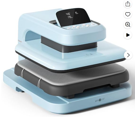 HTVRONT 15"x15" Automatic heat press Machine 2 , Professional Heat Press for Transfer Vinyl &amp; Sublimation Project(Blue)