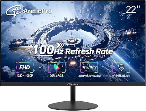 ArcticPro 22 inch 100Hz Monitor, Full HD (1920 x 1080p) Computer Monit