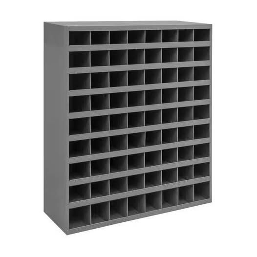 Durham Pigeonhole Bin Unit, 33.75 in W x 12 in D x 42 in H, 72 Compartments, Gray, Steel 363-95