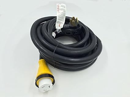 TruePower 30ft 50 Amp RV Power Cord with Twist Lock - NEMA 14-50P to SS2-50R, 6/3+8/1 AWG : TruePower