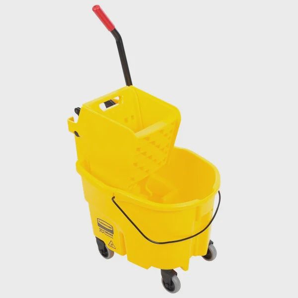 Rubbermaid® FG748000YEL WaveBrake® 26 Qt. Yellow Mop Bucket with Side Press Wringer