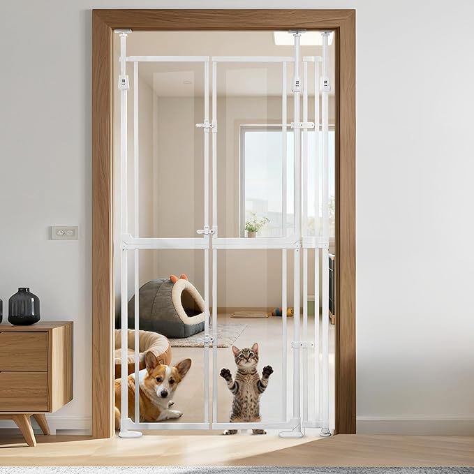 74.80-98.43'' Extra Tall Cat Gate, Adjustable 33.86” and 35.80" Wide