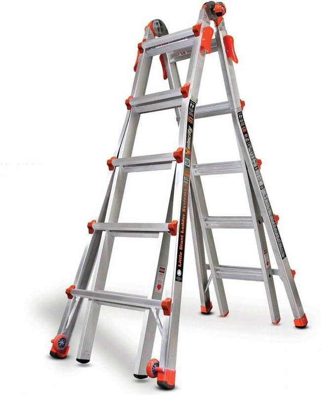 Little Giant Ladders, Velocity with Wheels, M26, 26 Ft, Multi-Position Ladder, Aluminum, Type 1A, 300 lbs Weight Rating, (15426-001)