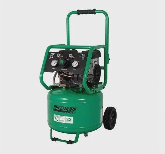 Speedaire 787U79 Portable Electric Quiet Oil-Free Air Compressor, 10 Gal, 1.5 Hp
