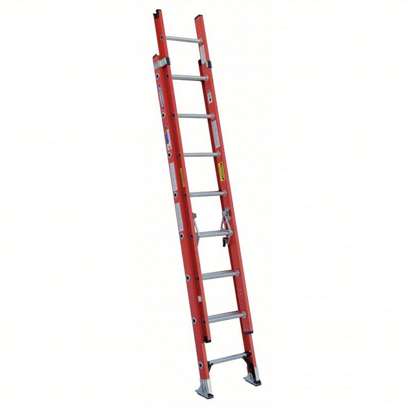Werner 16 ft. Fiberglass Extension Ladder (15 ft. Reach Height) with 300 lb. Load Capacity Type IA Duty Rating d6216-2