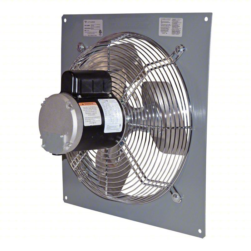 Exhaust Fan: Direct Drive, 14 in Blade, 1/4 hp, 2,170 cfm, 115V AC, 1 ph, Totally Enclosed