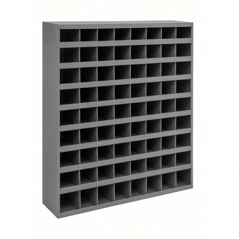 DURHAM MFG Pigeonhole Bin Unit: 34 in x 8 1/2 in x 42 in, 72 Compartments, Gray, Steel  350-95