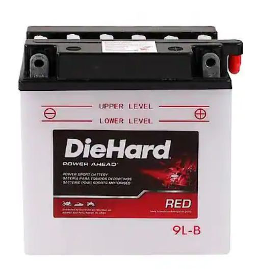DieHard Powersports Power Sport Battery 12V Battery: B9L-B Group Size, 115 CCA, 130 CA
