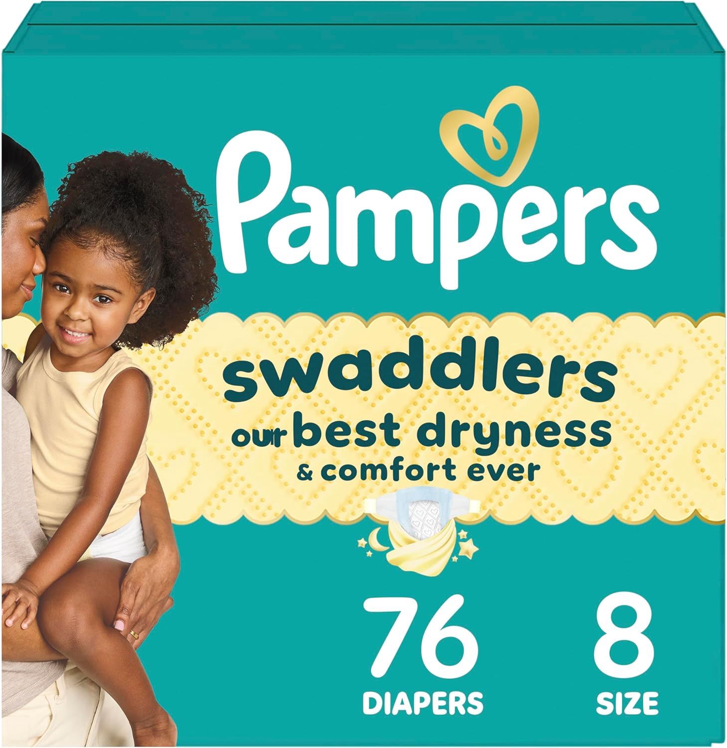 Pampers Swaddlers Baby Diapers, Size 8, 76 Count