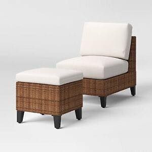 Threshold 2 armless chairs &amp; 1 ottoman patio furniture set.