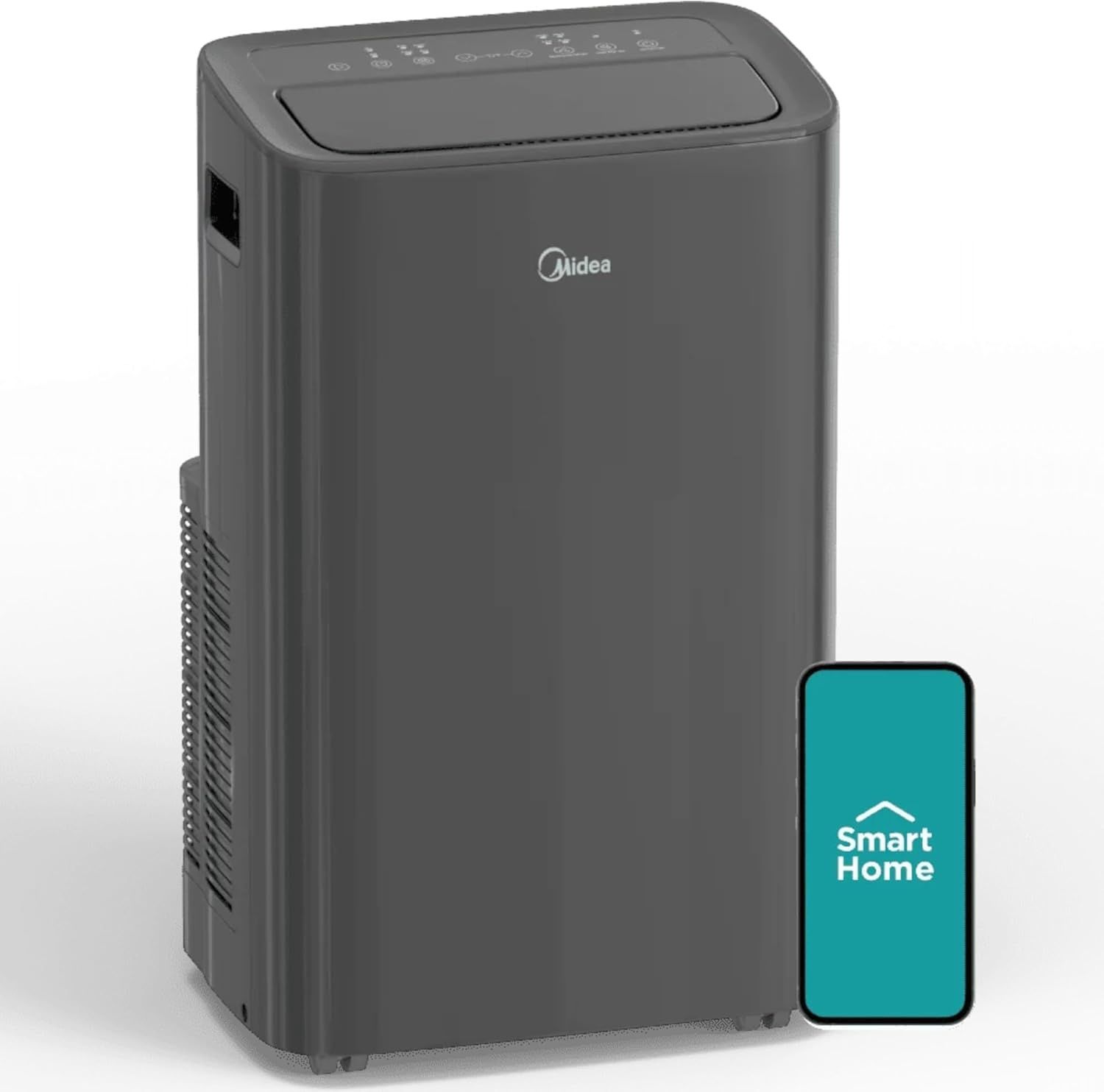 Midea 10,000 BTU DOE Smart Portable Air Conditioner with Heat, For Spaces up to 450 sq. ft., Alexa &amp; Google Assistant Compatible, 24-hour Timer MAP10HS1XWGR-T