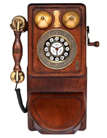 Retro Country Style Landline Wall-Mount Telephone for Home with Vintage