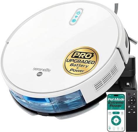 SereneLife Automatic Robot Vacuum Cleaner and Mop Combo, Pro Edition