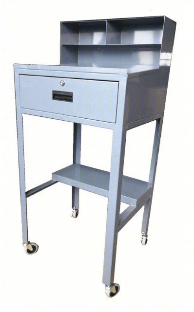 Shop Desk: Open-Base Desk, 23 in x 20 in x 51 in, 1 Drawers, 1 Shelves
