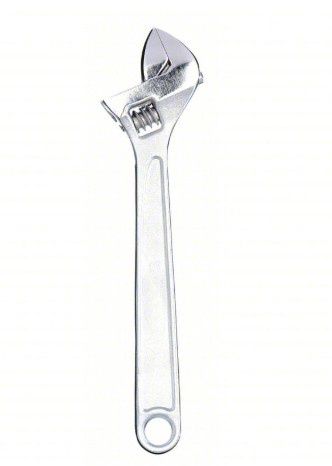 WESTWARD Adjustable Wrench: Alloy Steel, Chrome, 18 in Overall Lg, 2 1/4 in Jaw Capacity