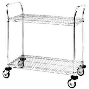 Metro MW602 Stainless Steel Utility Cart with Two Shelves, 18" x 24" x 38