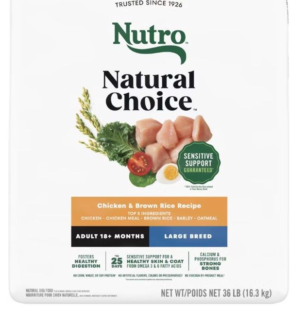 Nutro Natural Choice Rice and Chicken Flavor Dry Dog Food - 36lbs