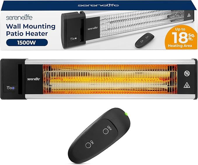 SereneLife Infrared Patio Heater, Wall-Mounted 1500w