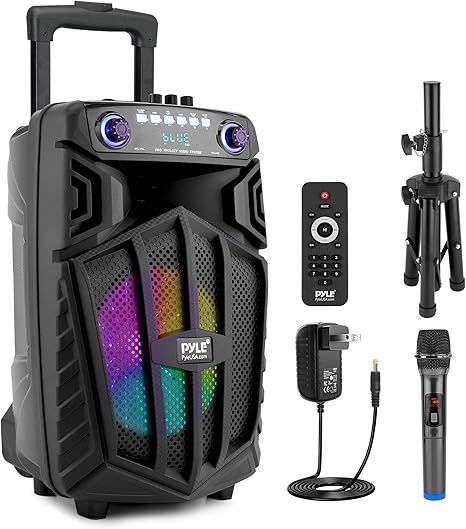 Pyle 880W Portable Bluetooth PA Speaker - 12" Rechargeable Outdoor