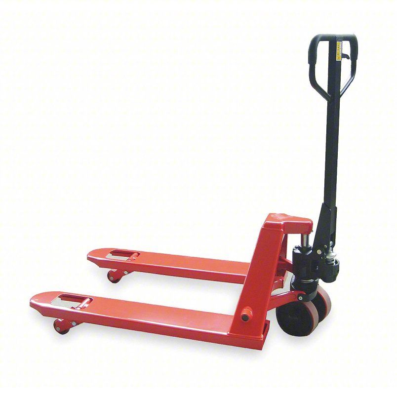 DAYTON Pallet Jack: 5,500 lb, 42 in L x 21 in W Fork Dim, 21 in, 8 in, Narrow Fork, Steel 2TUR6