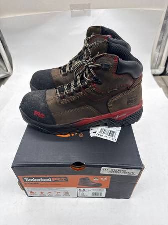 TIMBERLAND PRO 6-Inch Work Boot: Men's, Size 8 1/2, W, Brown, Composite toe