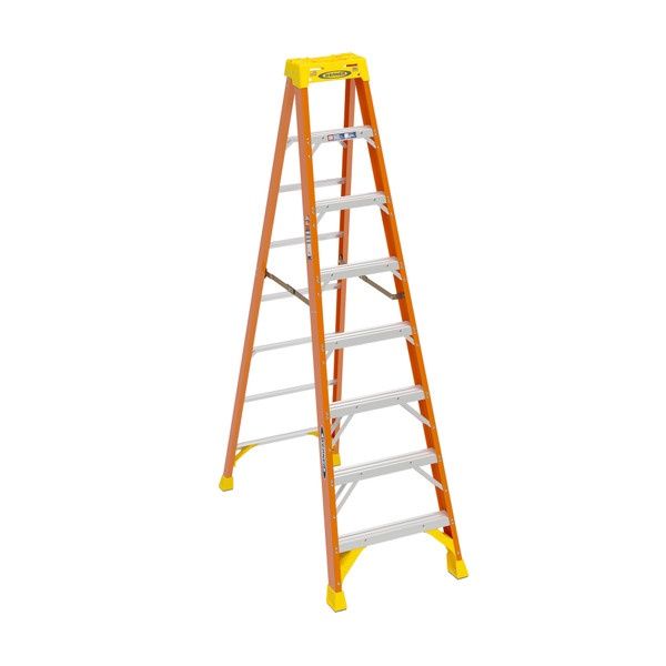 Werner 6208 Ladder Fiberglass Stepladder, 8', 300 lbs