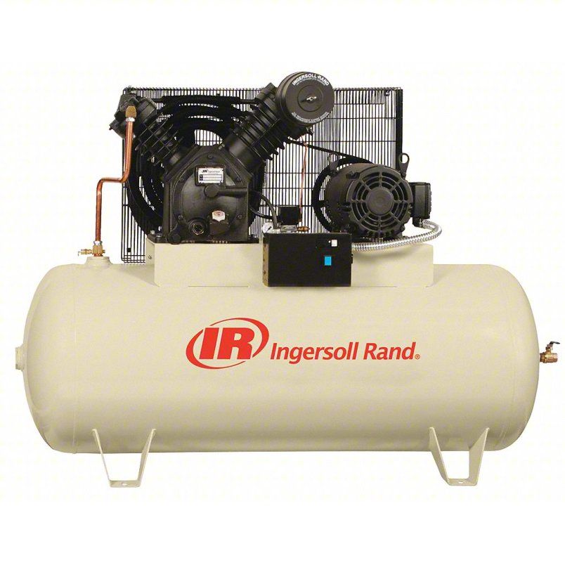 Ingersoll Rand 10 HP 120 Gal 175 Max PSI Two-Stage Stationary Electric (230 Volt 3 Phase) Reciprocating Air Compressor with Horizontal Tank 2545E10-V-230/3
