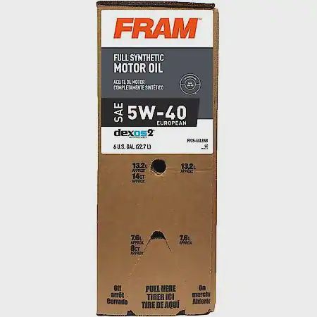 FRAM Full Synthetic 5W-40 Engine Oil, Outstanding Stability &amp; Protection, 6 Gallon