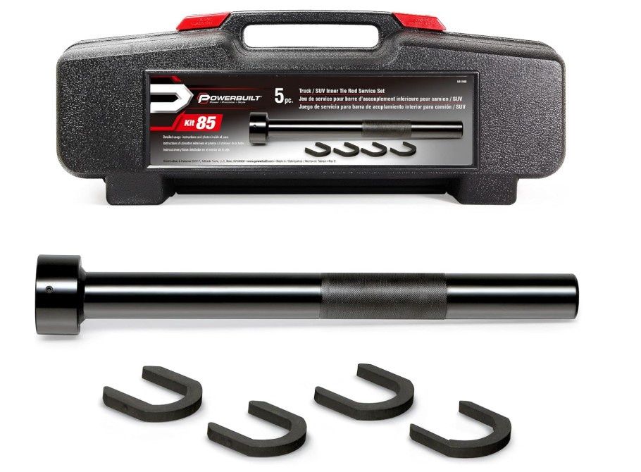 Powerbuilt Inner Tie Rod Tool Kit, Removal and Installation Mechanic Set with Crowfoot Adapters, 641440