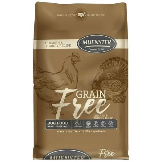 Muenster Grain Free Chicken and Turkey Dog Food, for All Life Stages, 22 lb. bag