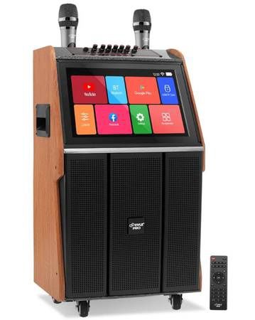 Portable Karaoke Machine, HD Screen, Dual Wireless Mics