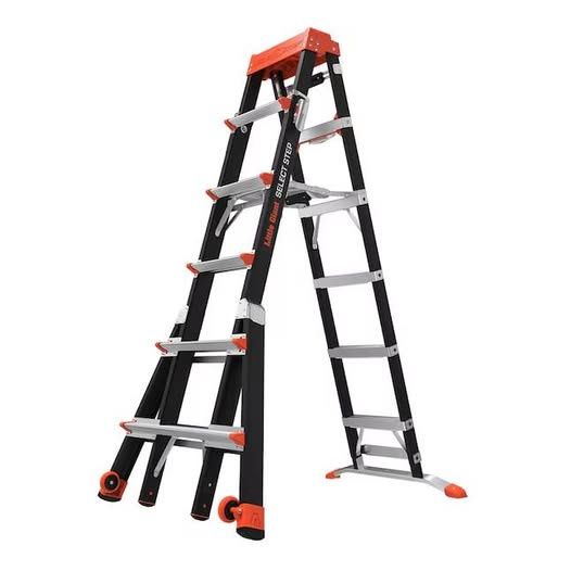 Little Giant Ladders Select Step M6 10-ft ( 14.1-ft Reach Height ) Fiberglass Type 1AA - 375 lbs. Load Capacity Telescoping Step ladder 15131