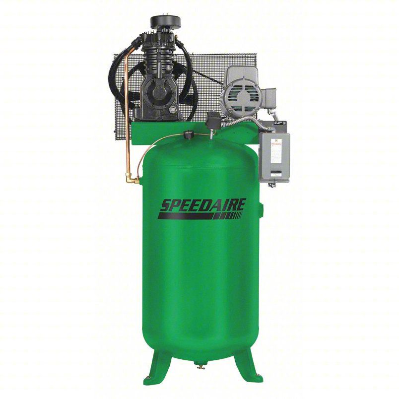 SPEEDAIRE Electric Air Compressor: 5 hp, 2 Stage, Vertical, 80 gal, 16.4 cfm, 175 psi, Base Model 35WC42