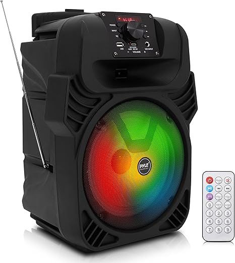 Pyle 8" Portable Bluetooth PA Speaker - 500W Rechargeable Indoor/Outdoor
