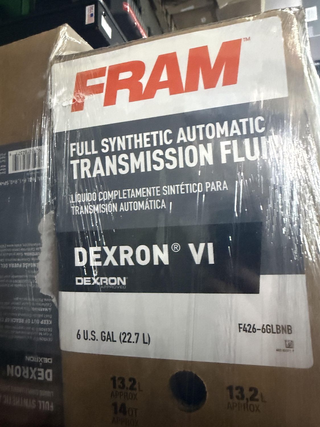 Fram Synthetic Automatic Transmission Fluid Dexron VI  6 gallon box
