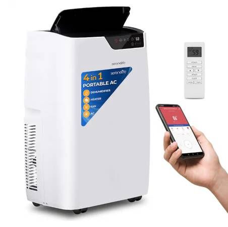 Portable Air Conditioner 12,000 BTU Efficient Cooling/Heating, White