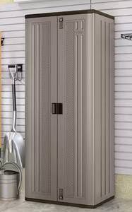Plastic Freestanding Garage Cabinet in Platinum (30" W x 72" H x 20" D)