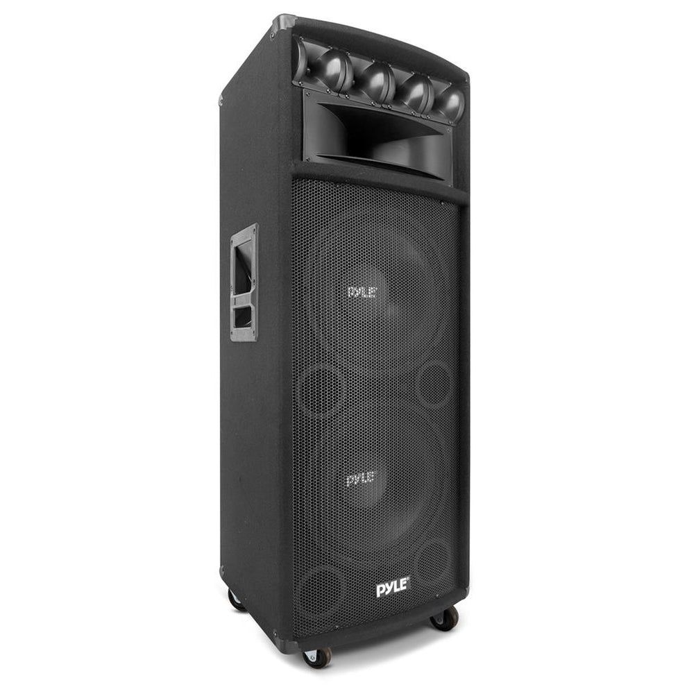 Portable PA Speaker System 1600W Dual 12" Woofers MDF