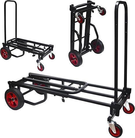 Pyle Compact Folding Adjustable Equipment Dolly - Heavy Duty 300LBS
