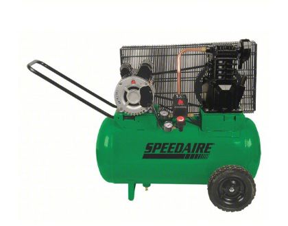 SPEEDAIRE Portable Air Compressor: Oil Lubricated, 20 gal, Horizontal,