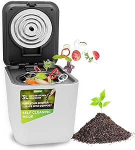 NutriChef 3L Automatic Food Cycler Compost Bin - Countertop
